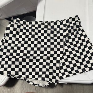 Checkered Black and White Women's Skort